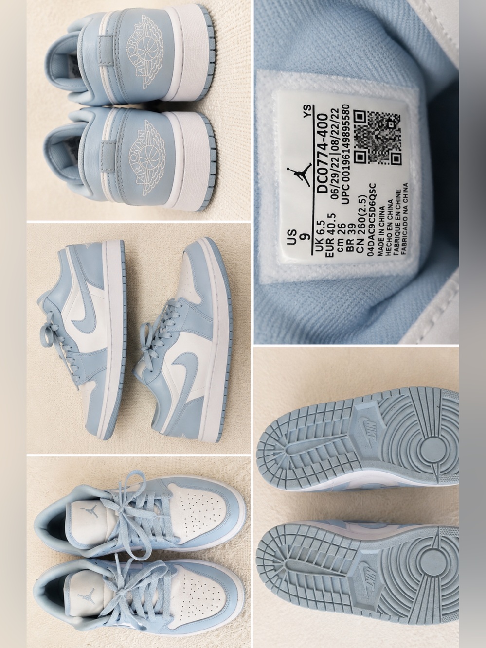 Jordan Kids' Low Top Sneakers - Light Blue & White